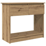 Table console avec tiroirs chêne artisanal 85,5x38,5x74,5 cm