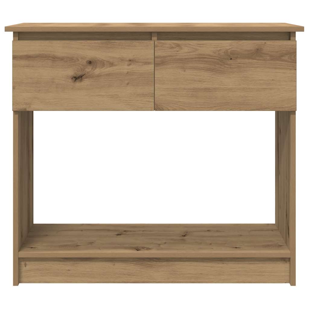 Table console avec tiroirs chêne artisanal 85,5x38,5x74,5 cm