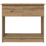 Table console avec tiroirs chêne artisanal 85,5x38,5x74,5 cm