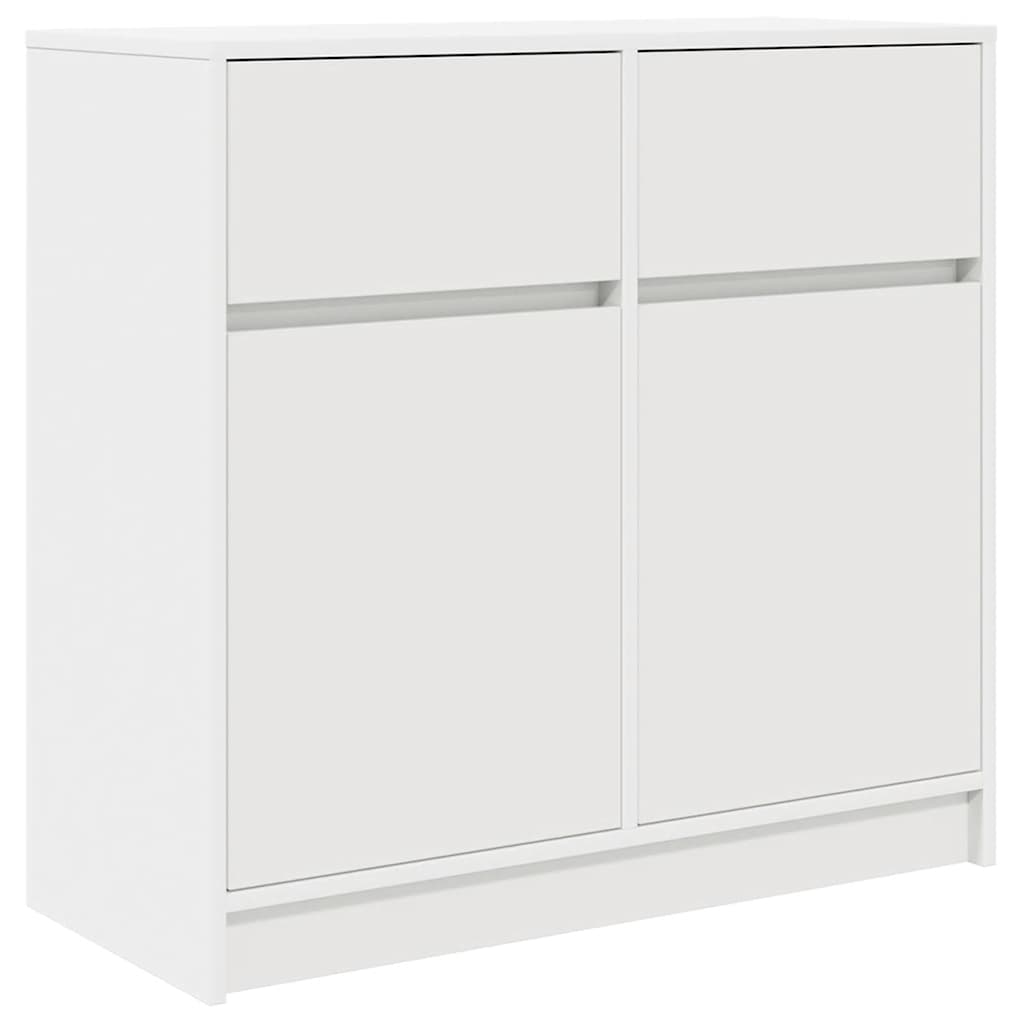 Sideboard with drawer white 80x34x76 cm engineered wood