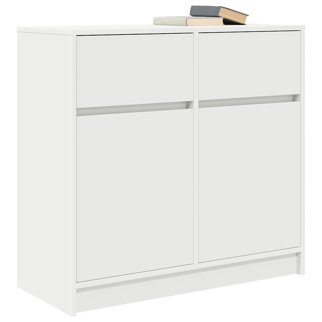 Sideboard with drawer white 80x34x76 cm engineered wood