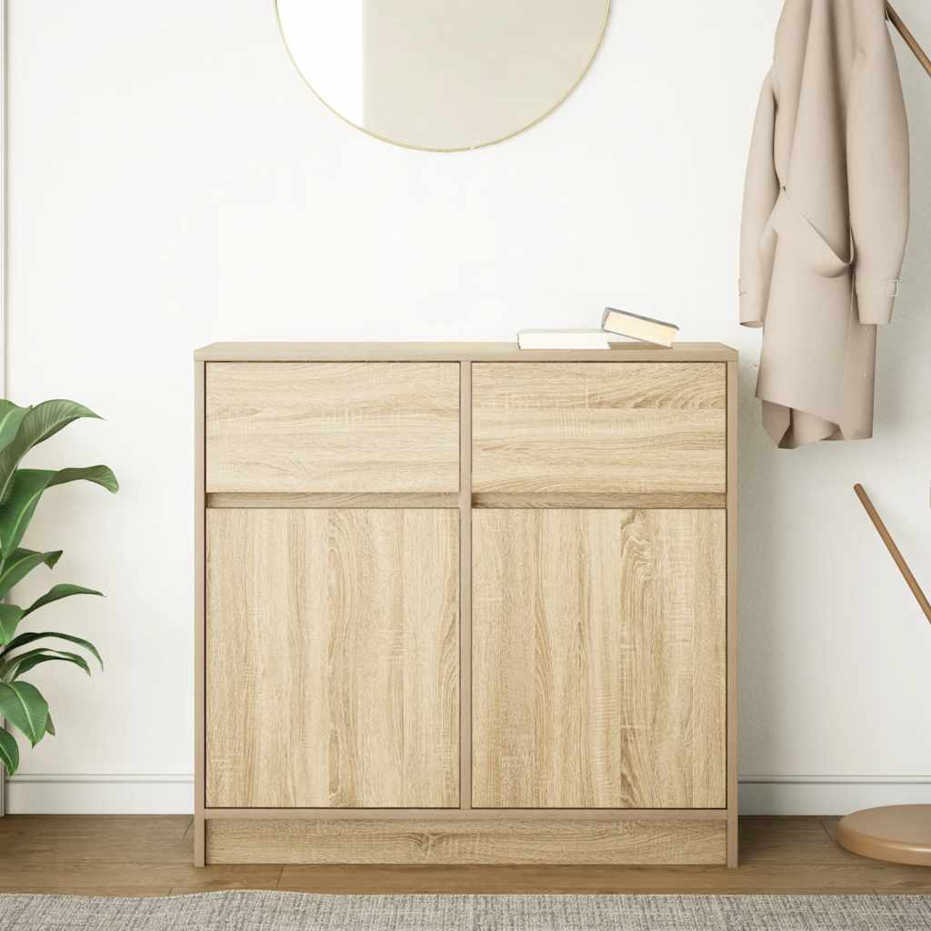 Sideboard with drawer sonoma oak 80x34x76 cm engineered wood