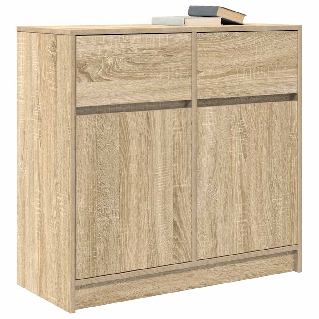 Sideboard with drawer sonoma oak 80x34x76 cm engineered wood