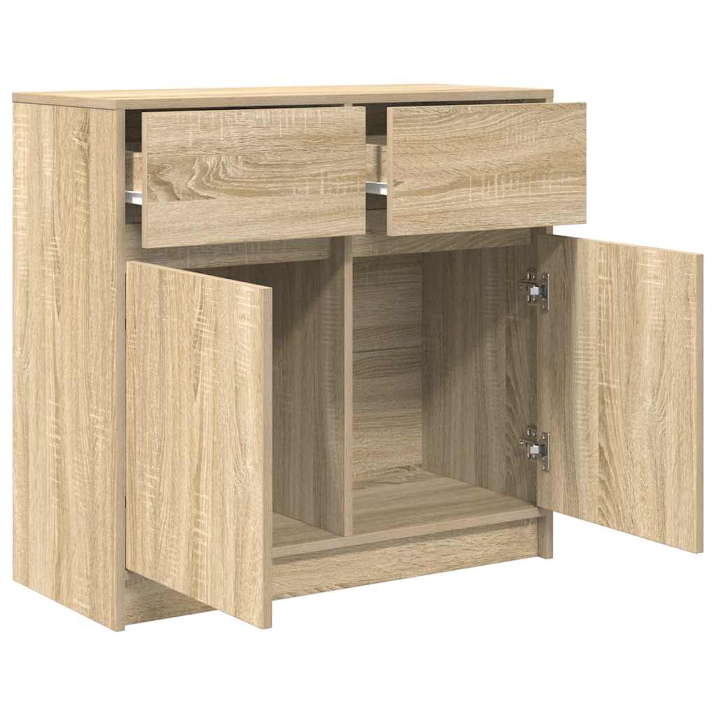 Sideboard with drawer sonoma oak 80x34x76 cm engineered wood