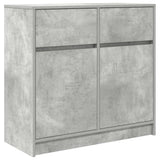 Sideboard with drawer concrete gray 80x34x76 cm engineered wood