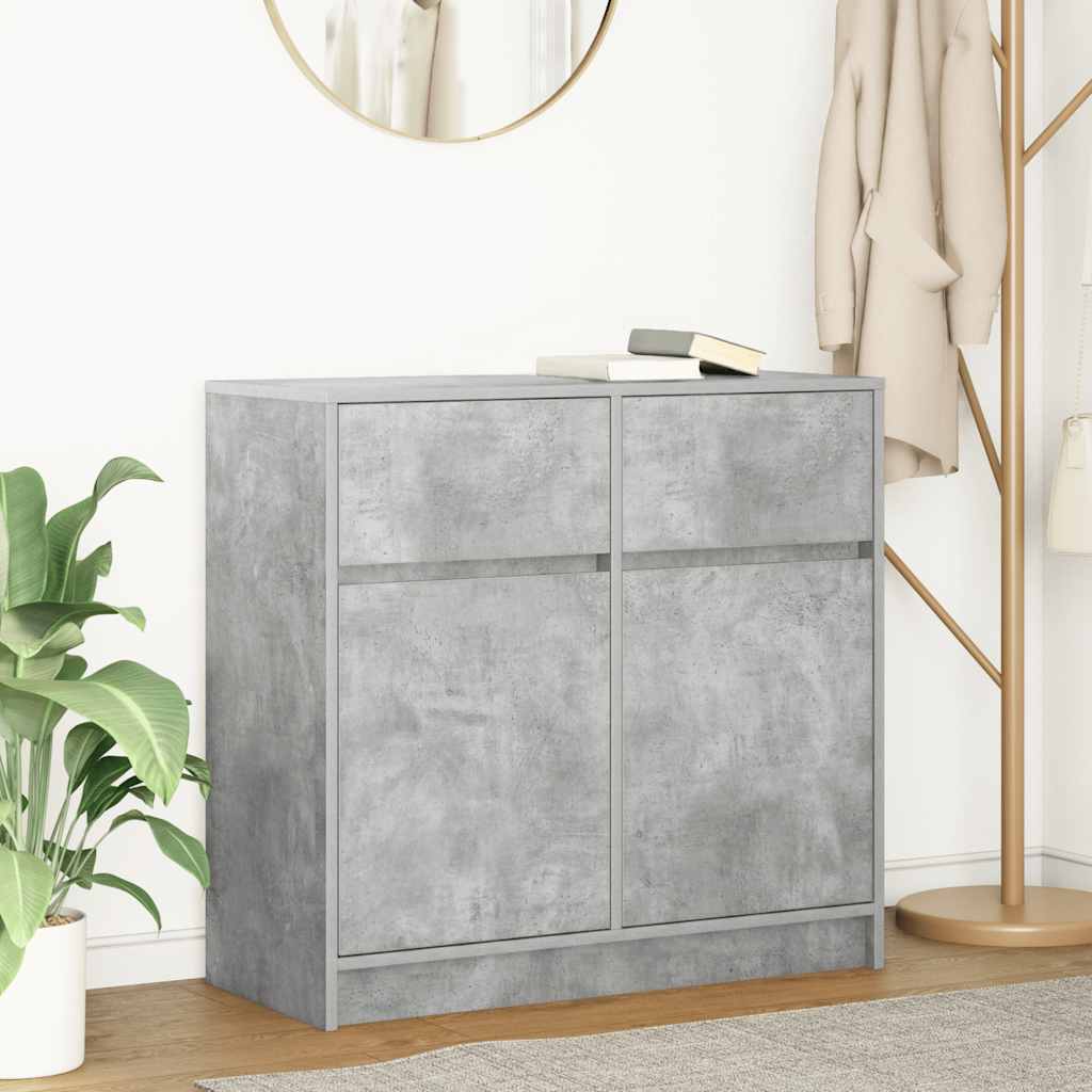 Sideboard with drawer concrete gray 80x34x76 cm engineered wood