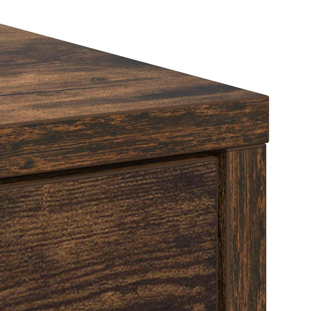 Sideboard with drawer smoked oak 80x34x76 cm engineered wood