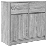 Sideboard with drawer sonoma gray 80x34x76 cm engineered wood