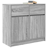 Sideboard with drawer sonoma gray 80x34x76 cm engineered wood