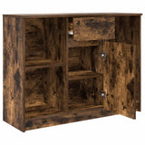 Buffet avec tiroir chêne fumé 101x35x76 cm bois d'ingénierie