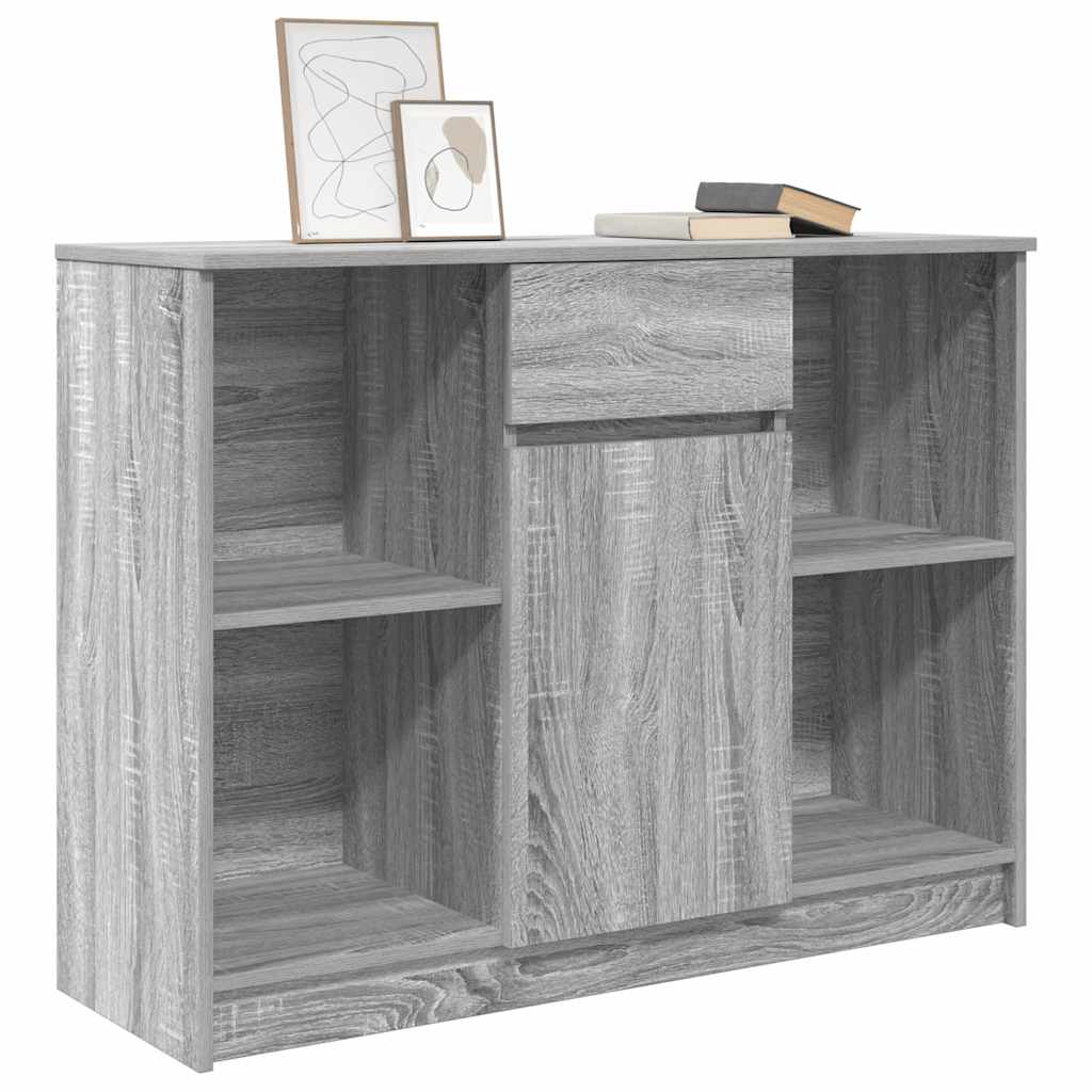 Buffet avec tiroir sonoma gris 101x35x76 cm bois d'ingénierie