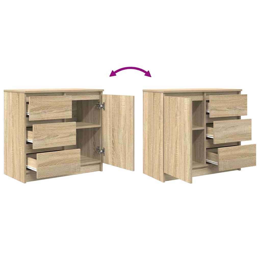 Buffet avec tiroir chêne sonoma 71x35x65 cm bois d'ingénierie