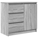 Buffet avec tiroir sonoma gris 71x35x65 cm bois d'ingénierie