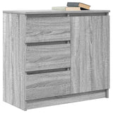 Buffet avec tiroir sonoma gris 71x35x65 cm bois d'ingénierie