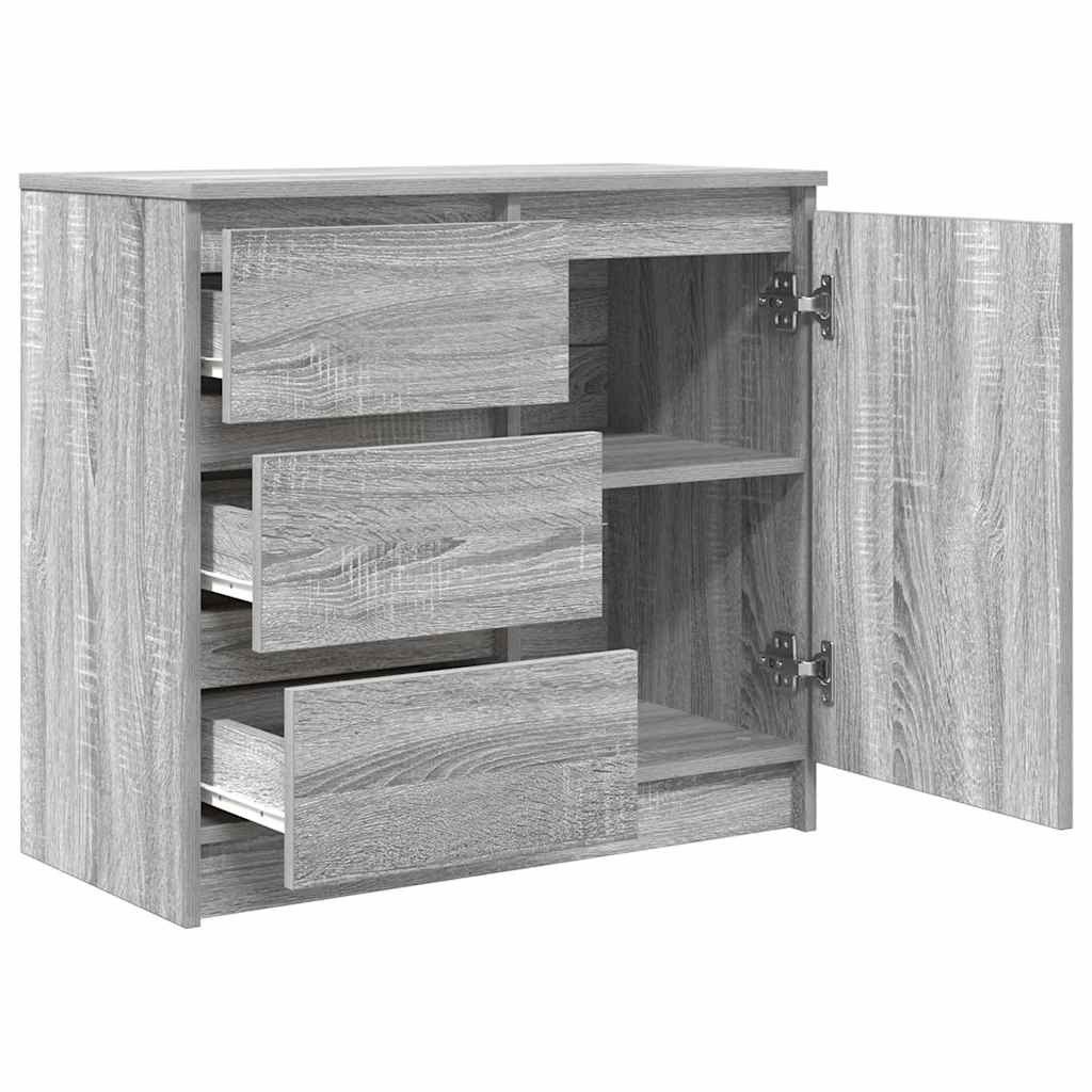 Buffet avec tiroir sonoma gris 71x35x65 cm bois d'ingénierie