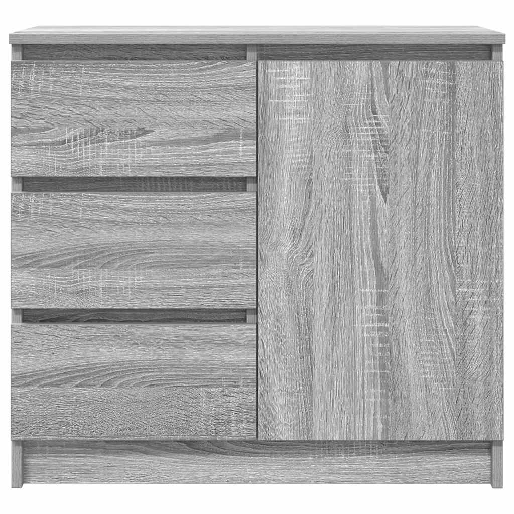 Buffet avec tiroir sonoma gris 71x35x65 cm bois d'ingénierie