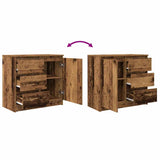 Buffet avec tiroir vieux bois 71x35x65 cm bois d'ingénierie