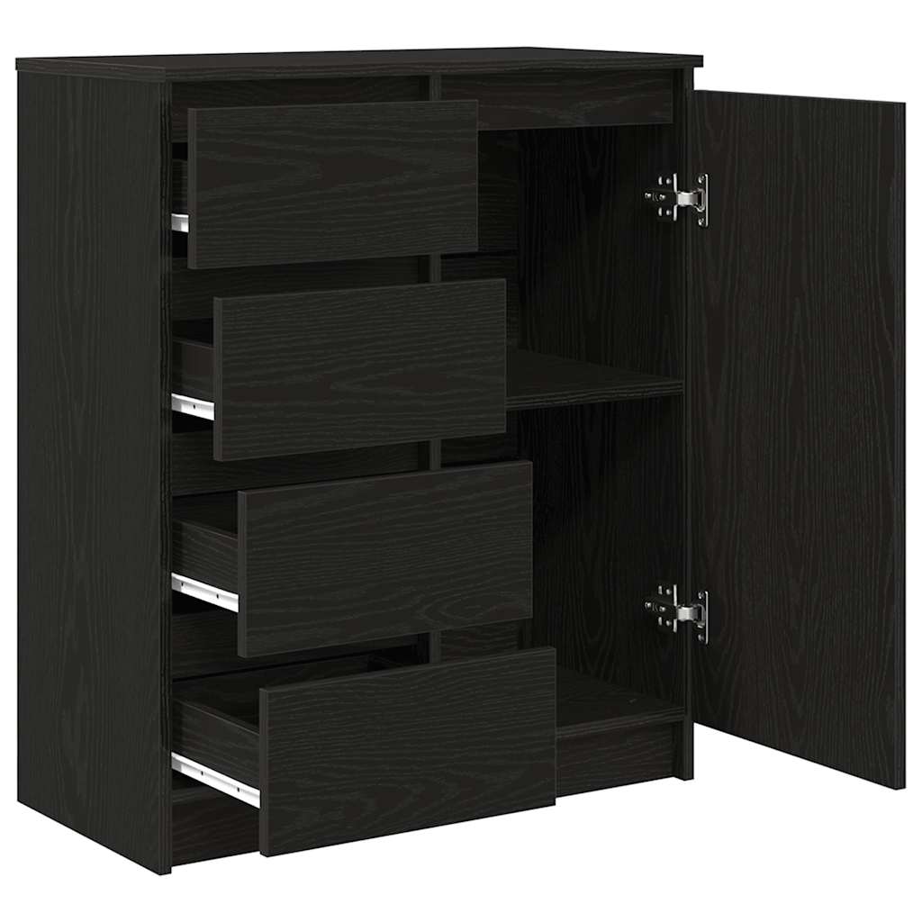 Buffet avec tiroirs chêne noir 71x35x84 cm bois d'ingénierie