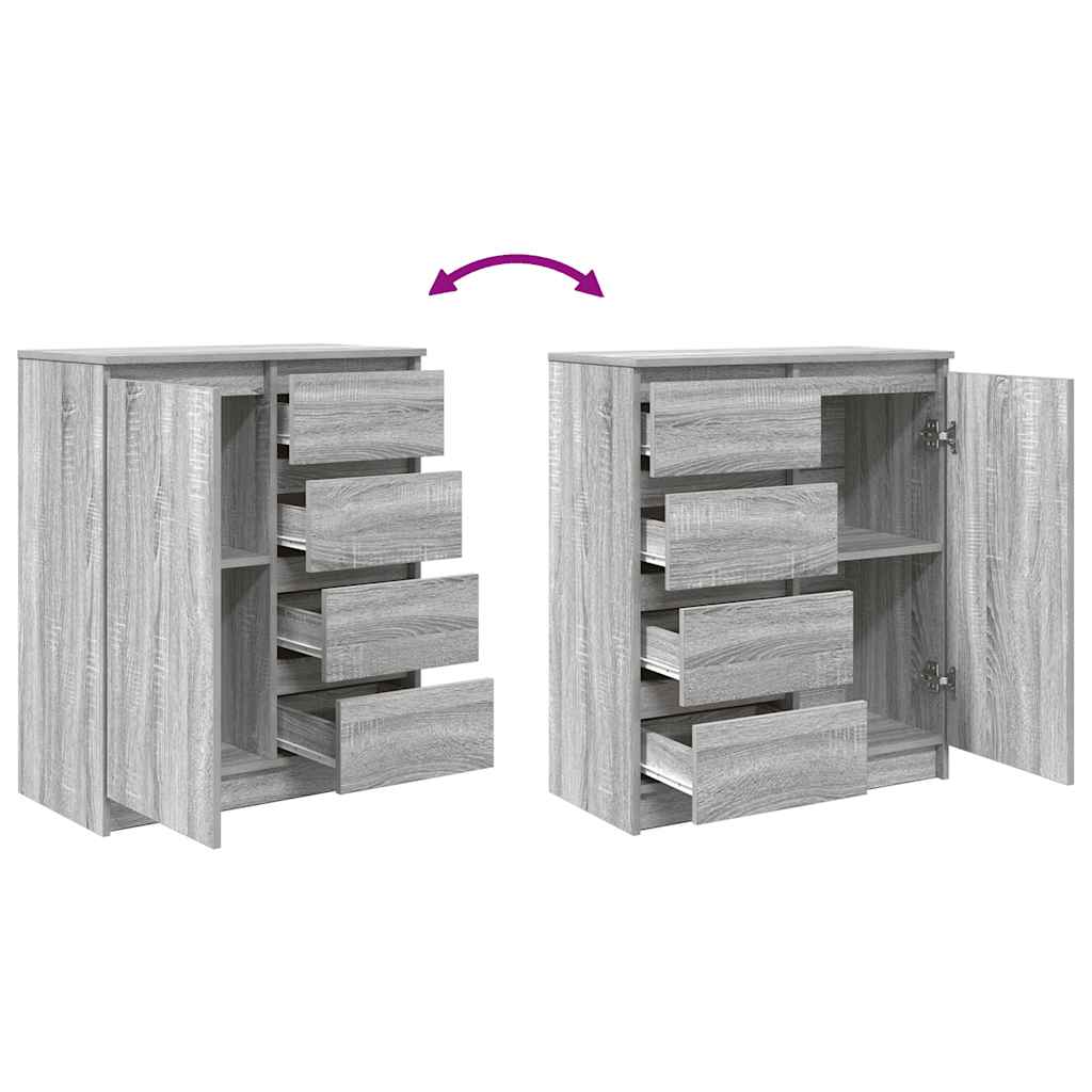 Buffet avec tiroirs sonoma gris 71x35x84 cm bois d'ingénierie