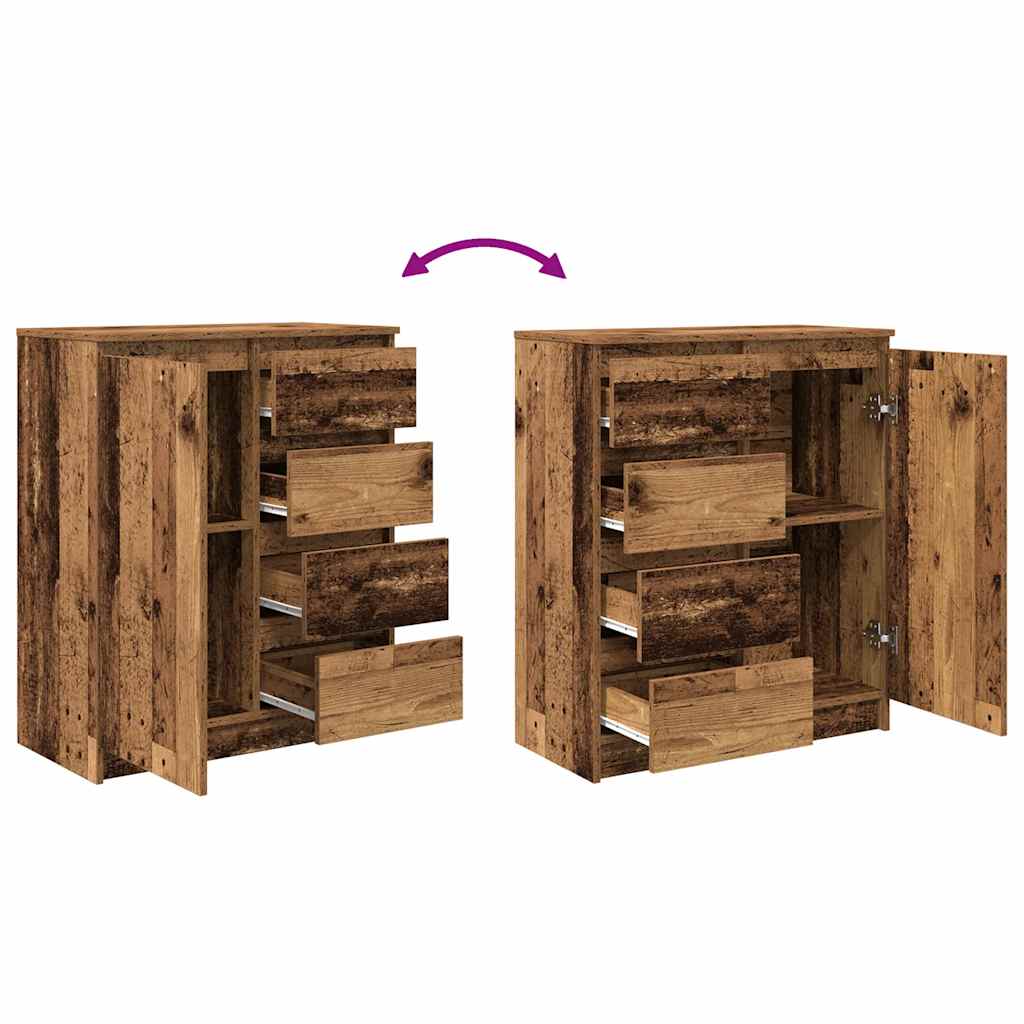 Buffet avec tiroirs vieux bois 71x35x84 cm bois d'ingénierie