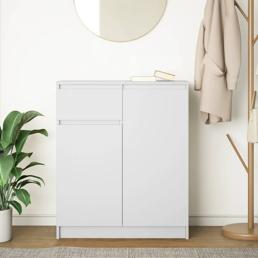 Sideboard with drawer white 71x35x84 cm engineered wood