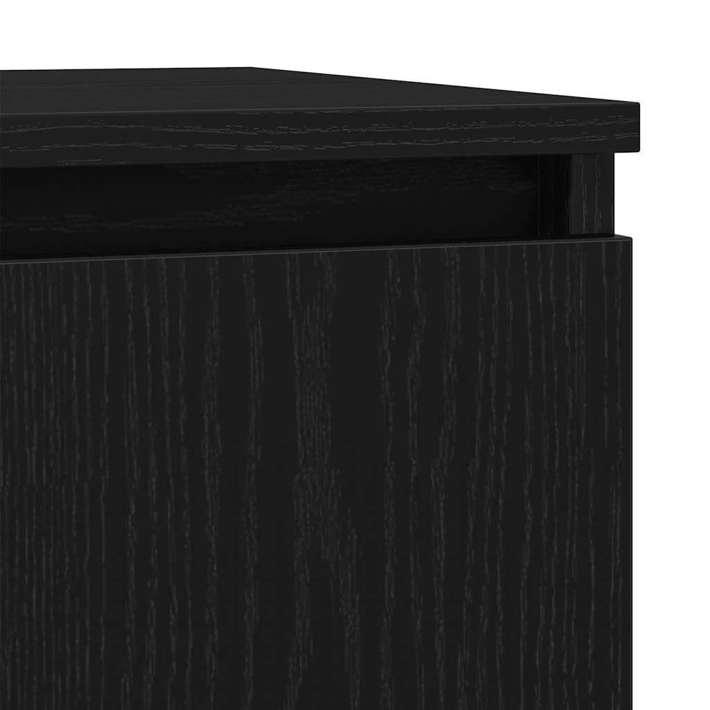 Sideboard with drawer black oak 71x35x84 cm engineered wood