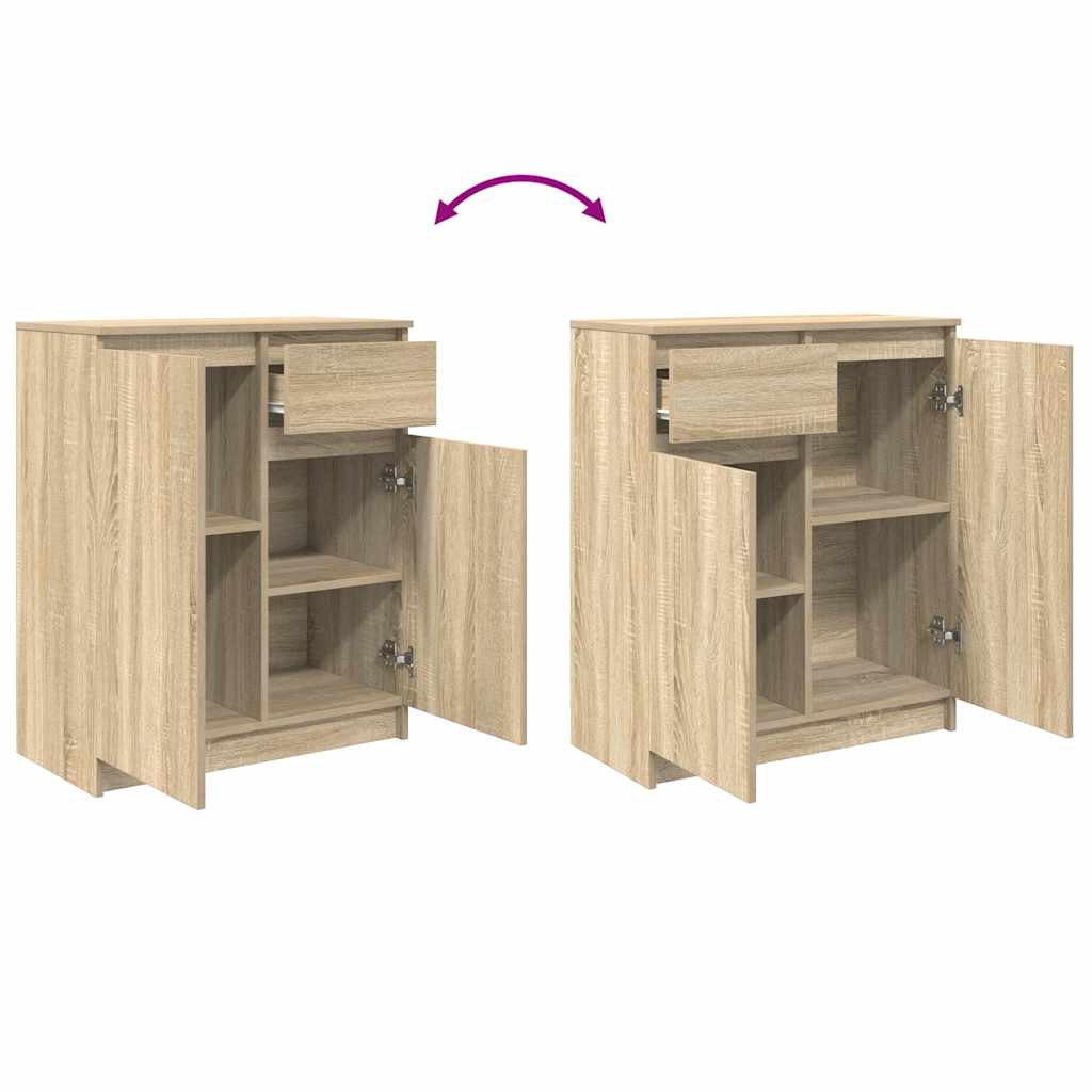 Buffet avec tiroir chêne sonoma 71x35x84 cm bois d'ingénierie