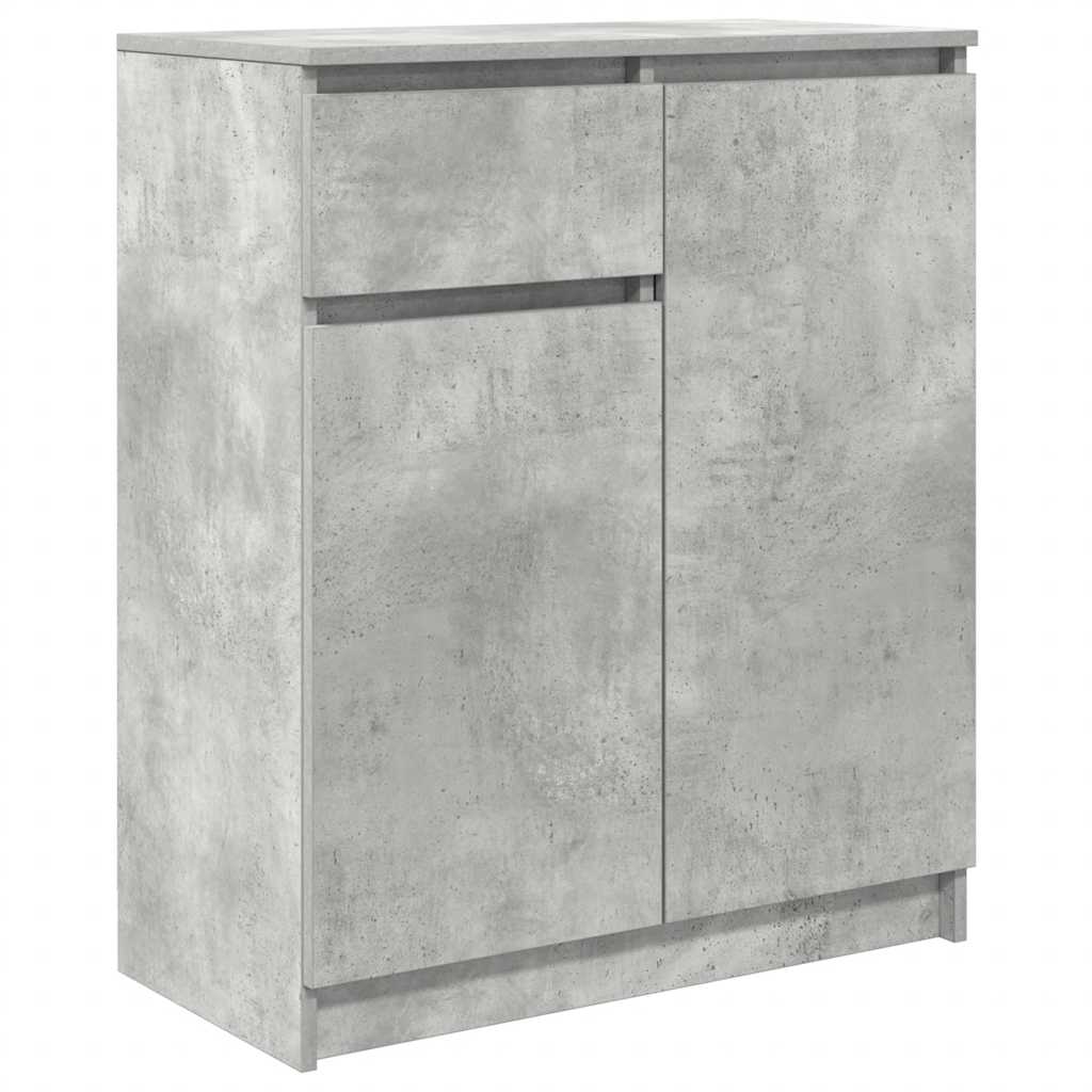 Buffet avec tiroir gris béton 71x35x84 cm bois d'ingénierie