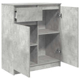 Sideboard with drawer concrete gray 71x35x84 cm engineered wood