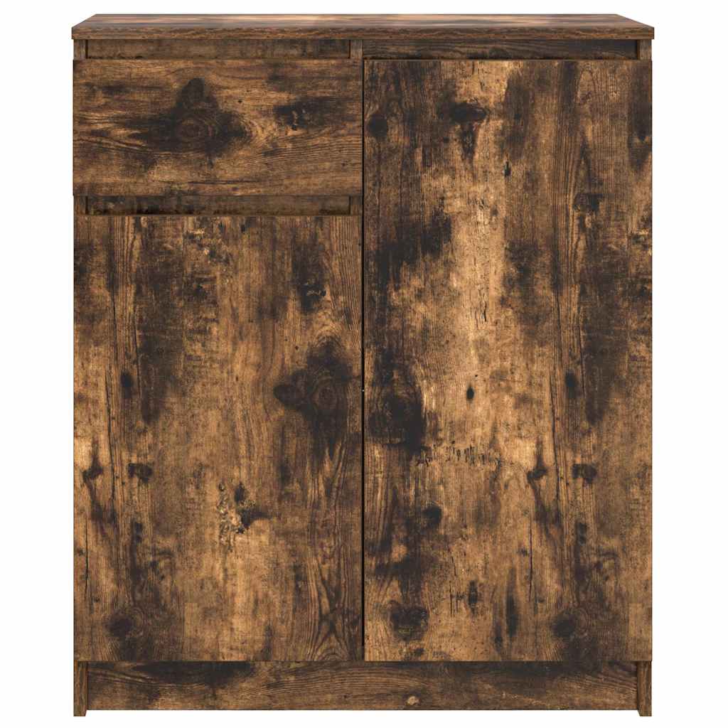 Buffet avec tiroir chêne fumé 71x35x84 cm bois d'ingénierie