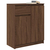 Sideboard with drawer brown oak 71x35x84 cm engineered wood