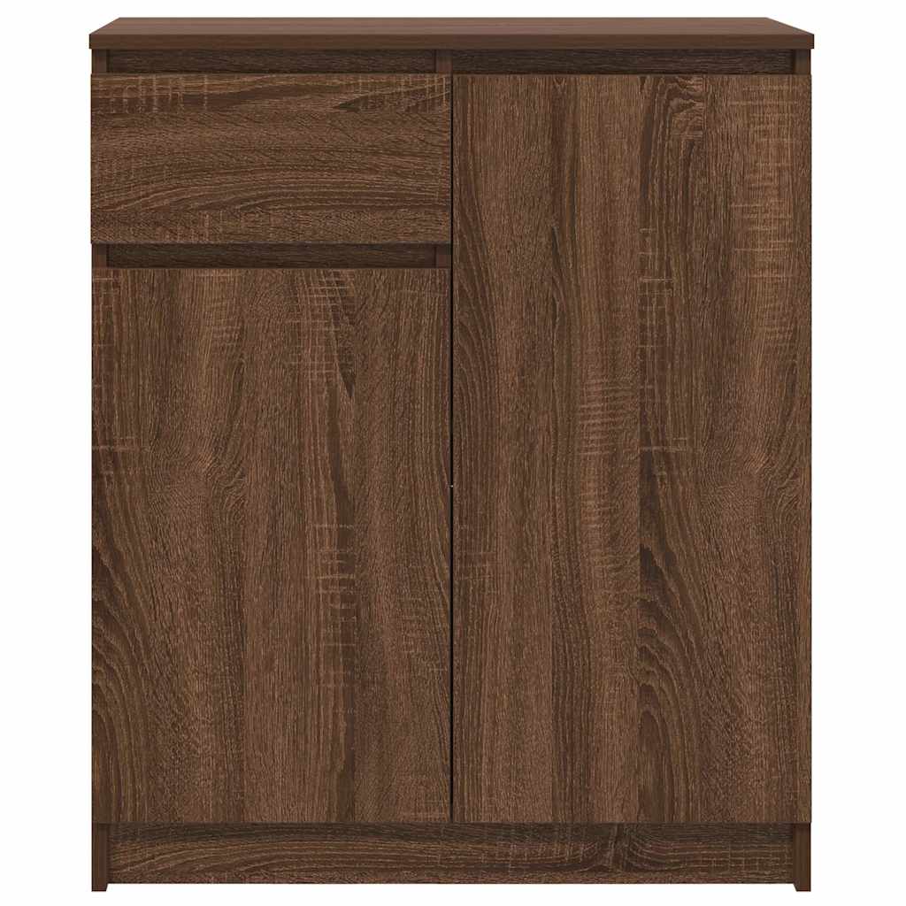 Sideboard with drawer brown oak 71x35x84 cm engineered wood