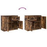 Buffet avec tiroir chêne fumé 71x35x65 cm bois d'ingénierie