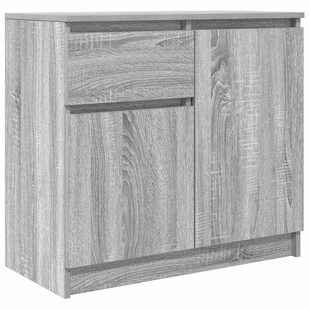 Sideboard with drawer sonoma gray 71x35x65 cm engineered wood