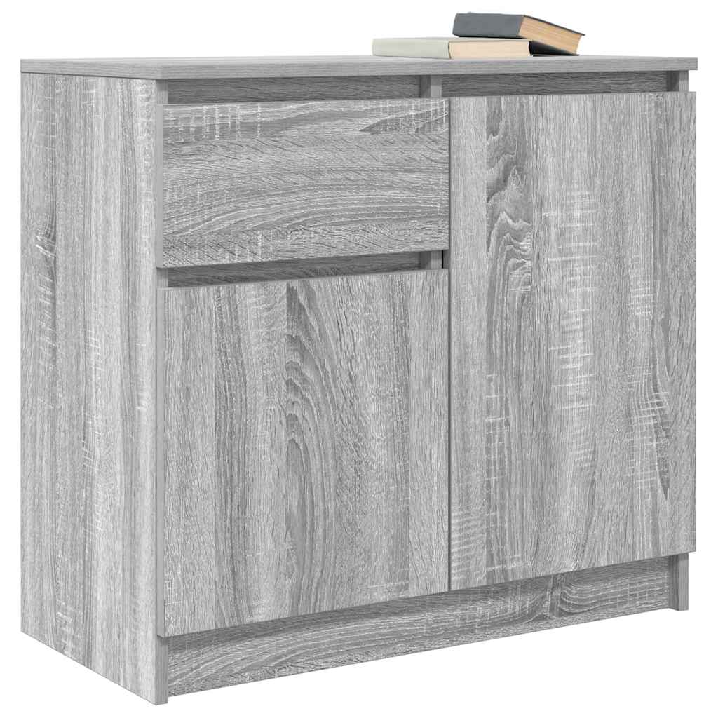 Sideboard with drawer sonoma gray 71x35x65 cm engineered wood