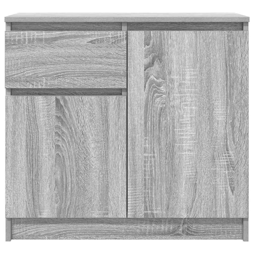 Sideboard with drawer sonoma gray 71x35x65 cm engineered wood