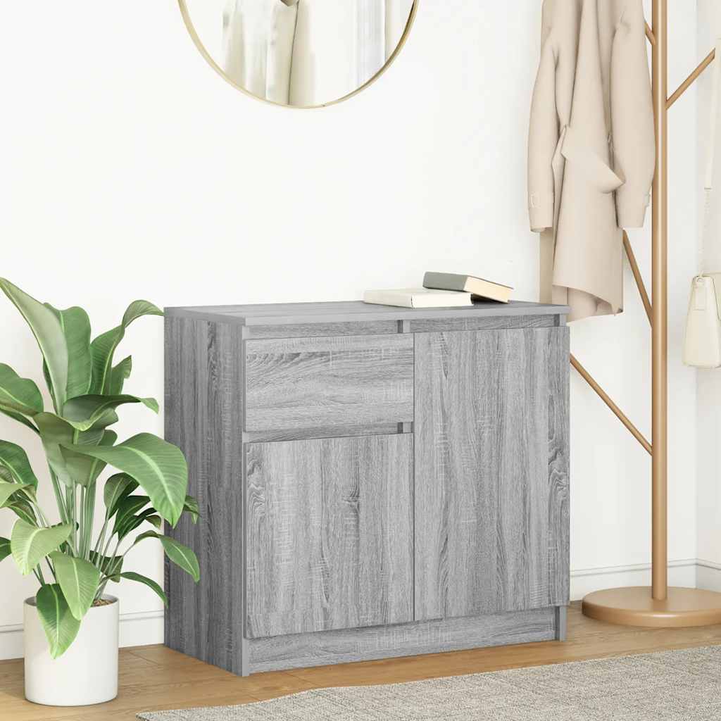 Buffet avec tiroir sonoma gris 71x35x65 cm bois d'ingénierie