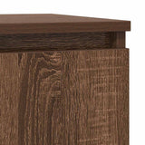 Buffet avec tiroir chêne brun 71x35x65 cm bois d'ingénierie