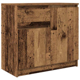 Buffet avec tiroir vieux bois 71x35x65 cm bois d'ingénierie