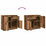 Buffet avec tiroir vieux bois 71x35x65 cm bois d'ingénierie