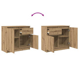 Buffet avec tiroir chêne artisanal 71x35x65 cm bois ingénierie