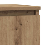 Sideboard with drawer handcrafted oak 71x35x65 cm engineered wood