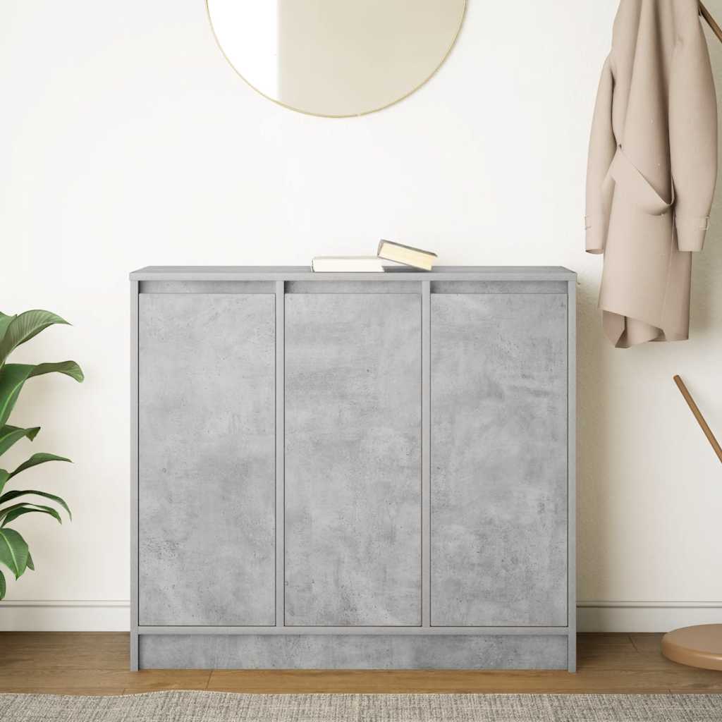 Concrete gray sideboard 85x34x76 cm engineered wood