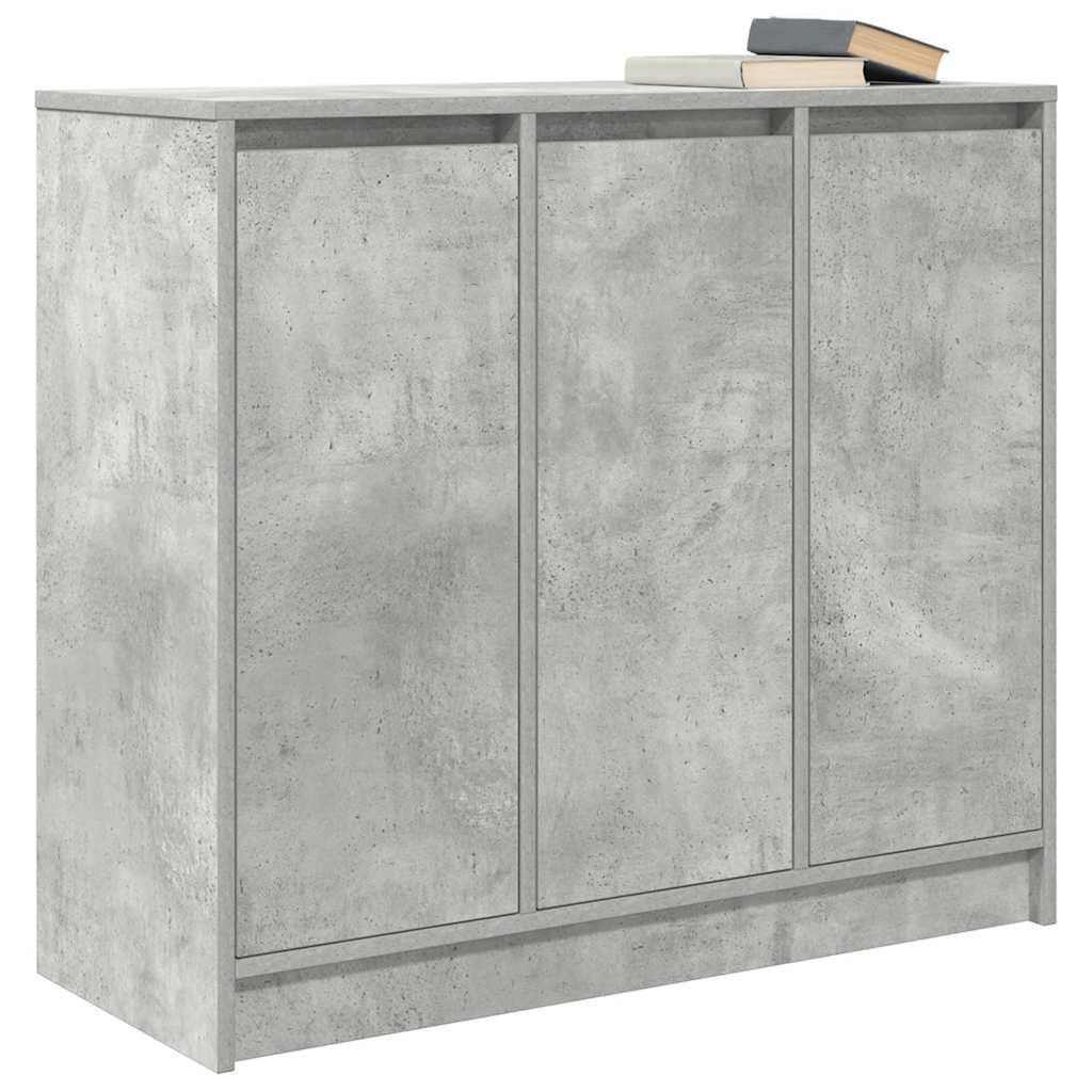 Concrete gray sideboard 85x34x76 cm engineered wood