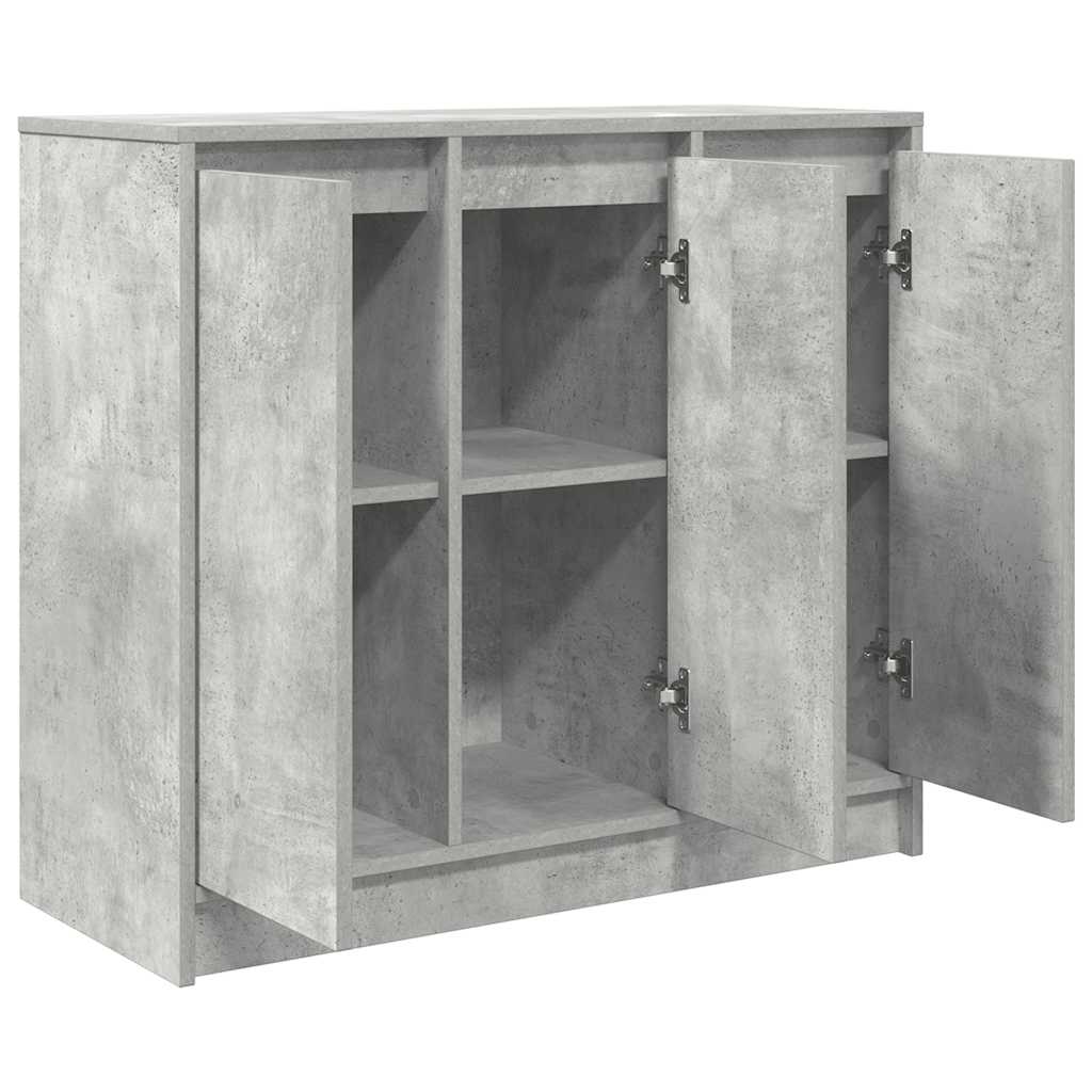 Concrete gray sideboard 85x34x76 cm engineered wood