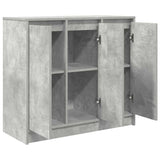 Concrete gray sideboard 85x34x76 cm engineered wood