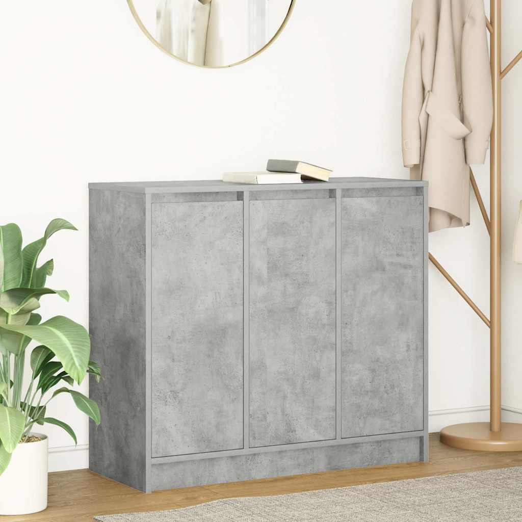 Concrete gray sideboard 85x34x76 cm engineered wood