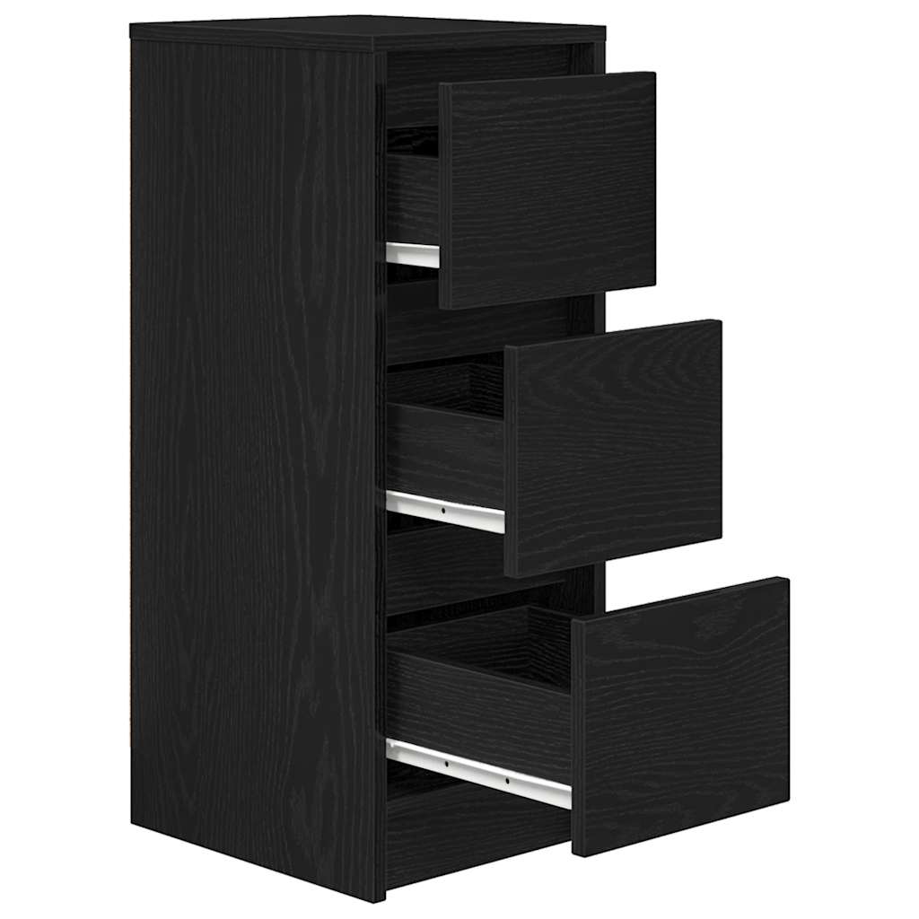 Buffet chêne noir 29,5x34x76 cm bois d'ingénierie