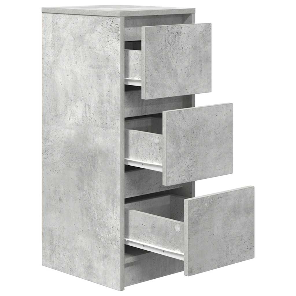 Buffet gris béton 29,5x34x76 cm bois d'ingénierie