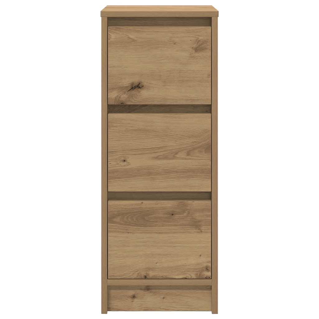 Buffet chêne artisanal 29,5x34x76 cm bois d'ingénierie